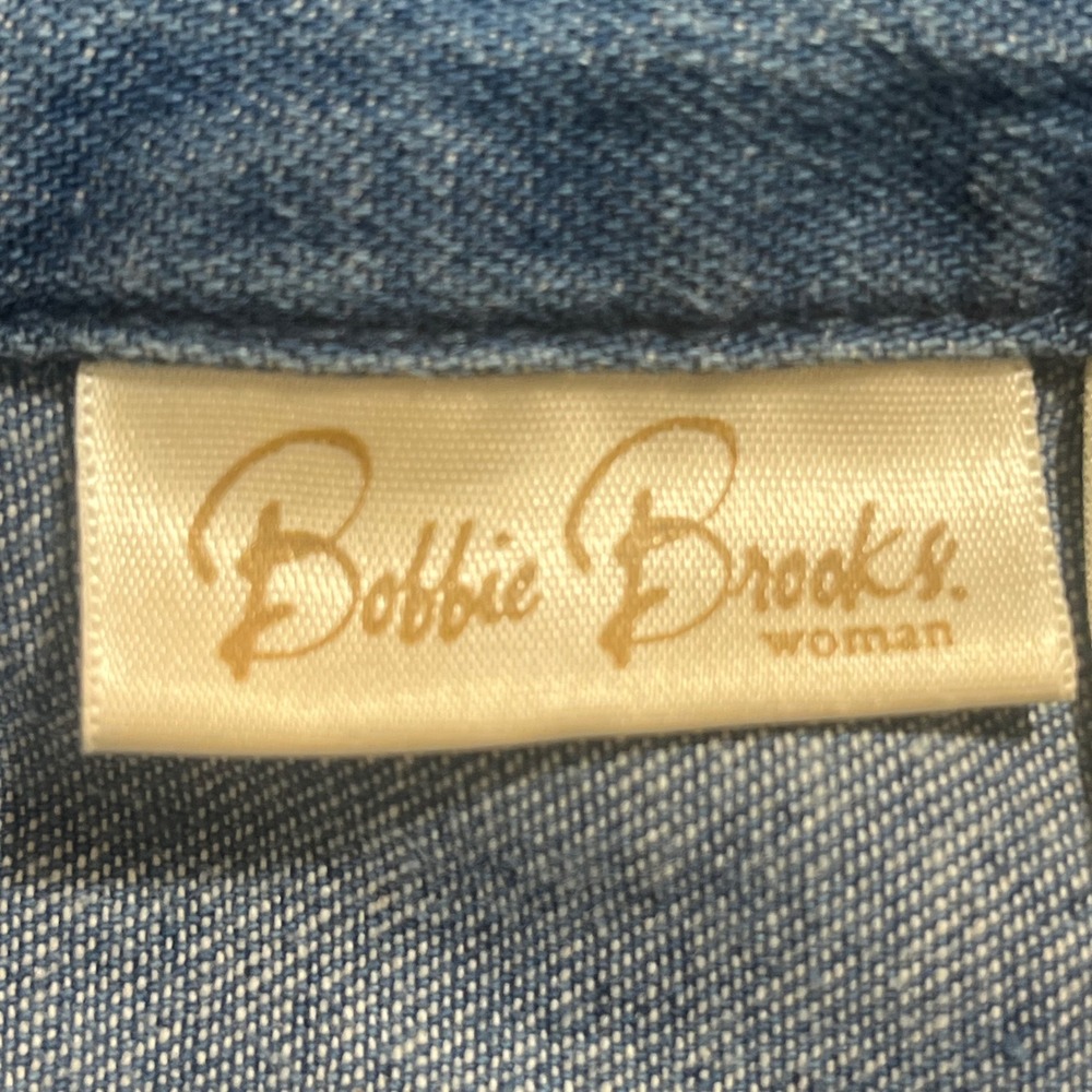 Bobbie Brooks Denim Embroidered Bird Houses Farm Cottage Core Shirt 14-16W - Picture 6 of 9